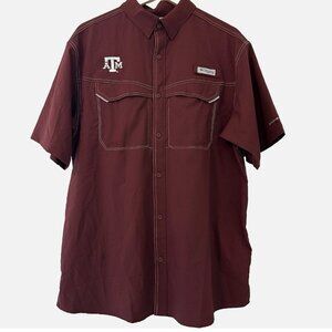 Men's Medium COLUMBIA Collegiate Texas A&M PFG Tamiami Short Sleeve Shirt